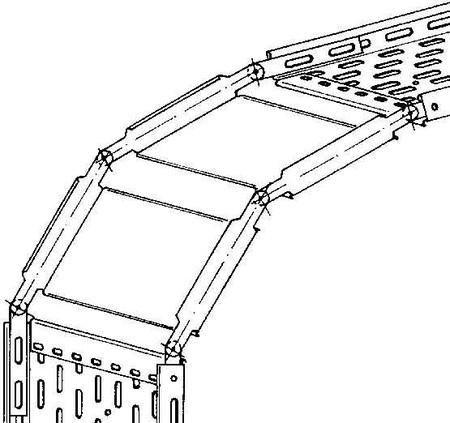 Vertical riser for cable tray 35 mm 100 mm 90? RGS 35.100