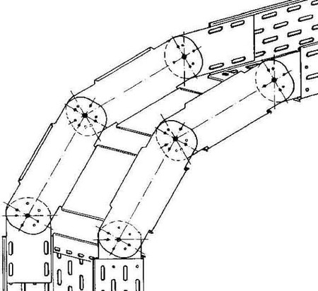 Vertical riser for cable tray 110 mm 400 mm 90? RGS 110.400