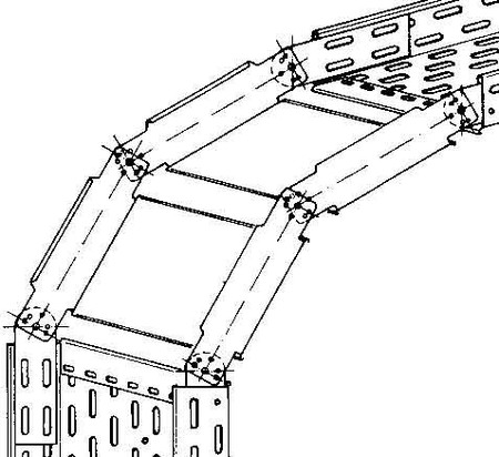 Vertical riser for cable tray 35 mm 200 mm 90? RGS 35.200