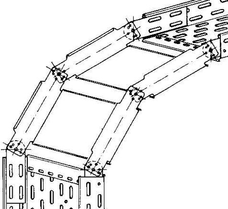 Vertical riser for cable tray 60 mm 600 mm 90? RGS 60.600