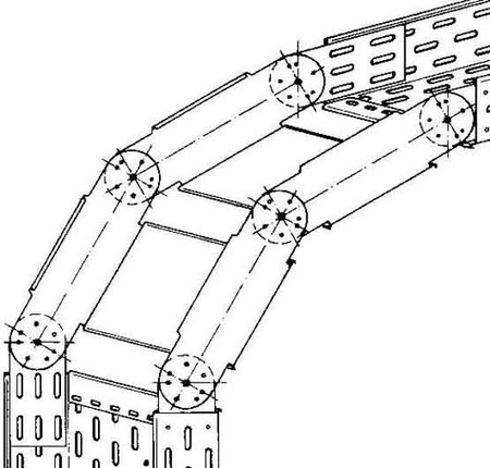 Vertical riser for cable tray 85 mm 400 mm 90? RGS 85.400