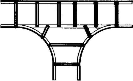 Tee for cable ladder Flat profile 60 mm KLT 60.415 F