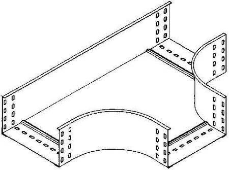 Tee for cable tray 110 mm 200 mm T-piece horizontal RTS 110.200