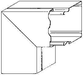 Flat bend for installation duct 100 mm 100 mm LUWC 100.100