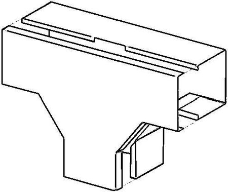 Tee for installation duct 100 mm 100 mm 100 mm LUTC 100.100