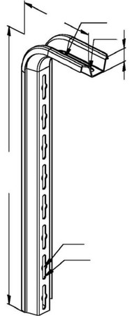 Ceiling profile for cable support system 513 mm 57 mm TKS 450