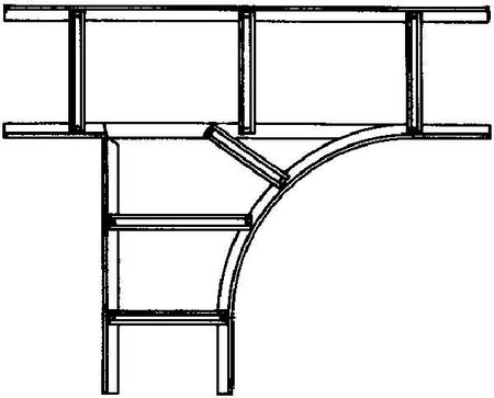 Tee for cable ladder Flat profile 60 mm KLAL 60.303 F