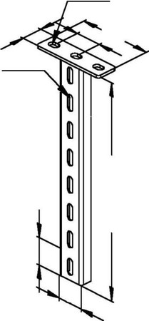 Ceiling profile for cable support system 700 mm 50 mm HUF 50/700