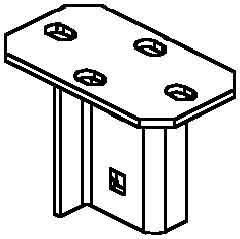 Head plate for profile rail U-profile double-sided KUD 50 E3