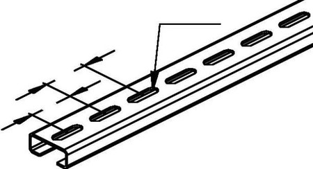 Support/Profile rail 2000 mm 25 mm 10 mm 2913/2 GL