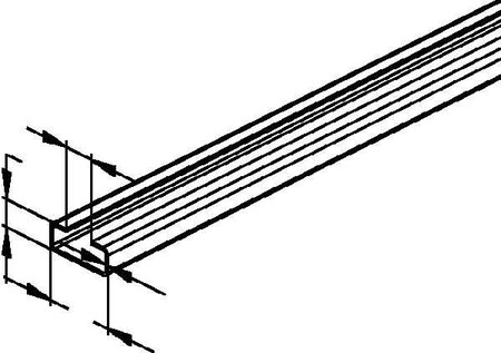 Support/Profile rail 2000 mm 25 mm 10 mm 2913/2 BO