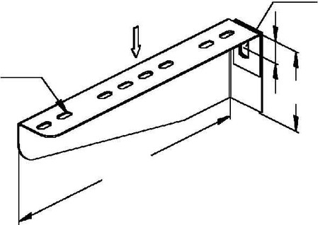 Bracket for cable support system 260 mm 80 mm KTAL 250