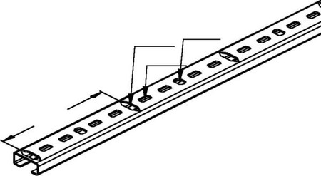 Support/Profile rail 2000 mm 25 mm 10 mm 2913/2 FLA