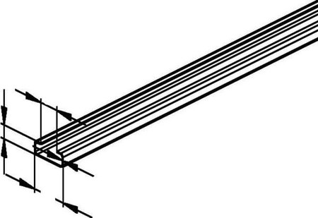 Support/Profile rail 2000 mm 20 mm 8 mm 2910/2 BQA