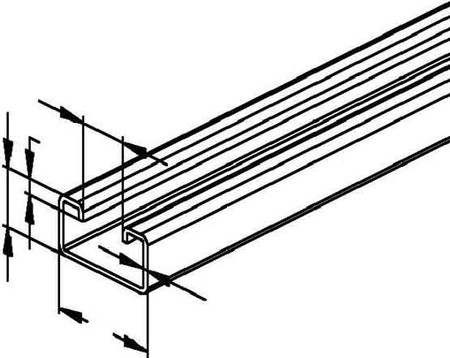 Support/Profile rail 250 mm 40 mm 22 mm 2986/250FL