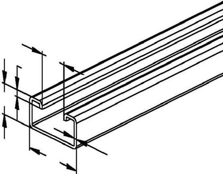 Support/Profile rail 2000 mm 48 mm 26 mm 2991/2 GO