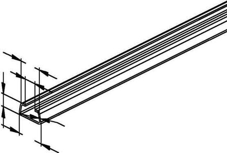 Support/Profile rail 2000 mm 25 mm 12 mm 2920/2 FO