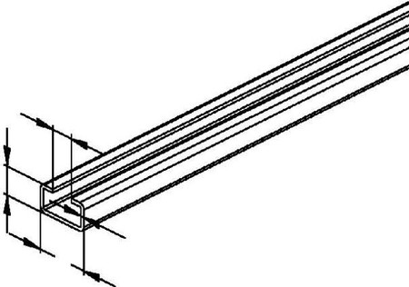 Support/Profile rail 6000 mm 28 mm 15 mm 2917/6 FO