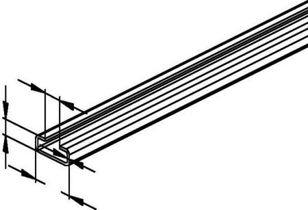 Support/Profile rail 3000 mm 25 mm 10 mm 2914/3 FO