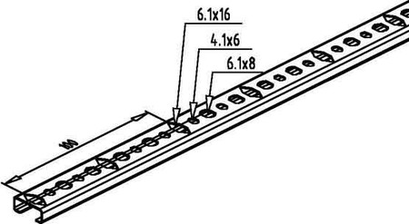 Support/Profile rail 2000 mm 20 mm 8 mm 2910/2 FQA