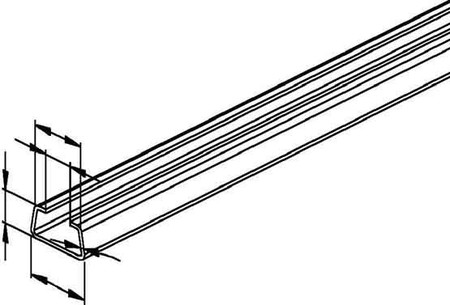 Support/Profile rail 6000 mm 35 mm 18 mm 2980/6 FO