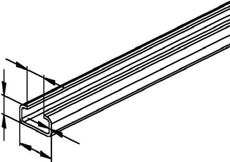 Support/Profile rail 2000 mm 30 mm 15 mm 2971/4 BO