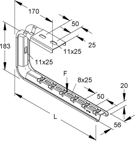 Bracket for cable support system  GTTKSU 300 S