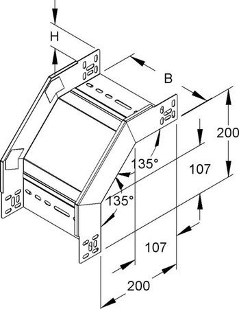 Vertical riser for cable tray  RFD 60.100 F