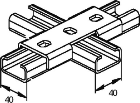 Coupler for support/profile rail C-profile Cross connector KV 40