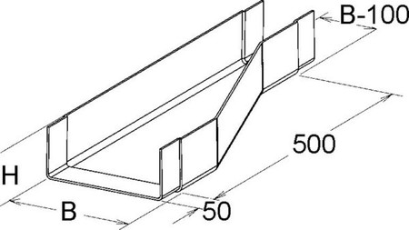 Reducing piece for cable ladder Flat profile 300 mm KKRL 80.300