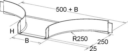 Add-on tee for cable tray 80 mm 200 mm 25 mm KPST 80.200/P