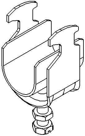 One-piece strut clamp 8 mm DRS 8