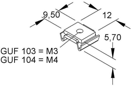 T-nut for channels Steel 4 GUF 104