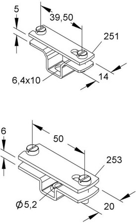 Conductor holder for lightning protection With screw clamp 251