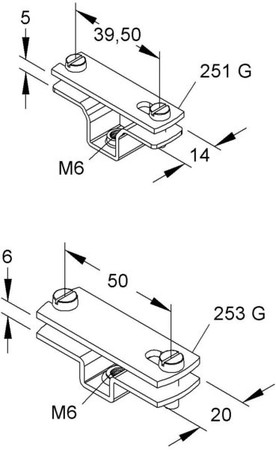 Conductor holder for lightning protection With screw clamp 251 G