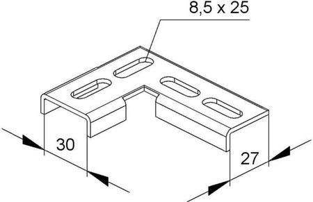 Coupler for support/profile rail C-profile Angle WVL 30