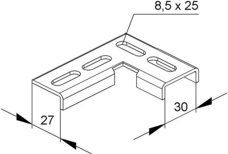 Coupler for support/profile rail C-profile Angle WVR 30