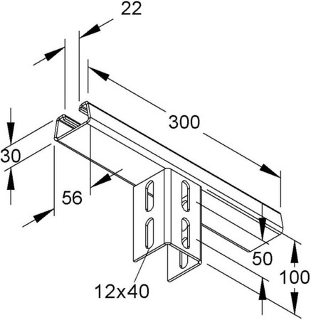 Head plate for profile rail U-profile KUDP 5050