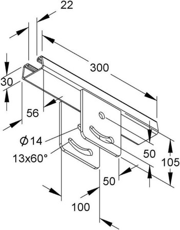 Head plate for profile rail U-profile KUGP 5050