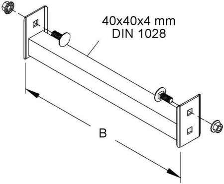 Rung for cable ladder 1234 mm Steel Other SPW 40/1200