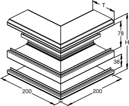 Outer corner for wall duct 170 mm 80 mm 2 DAA 170-78 N