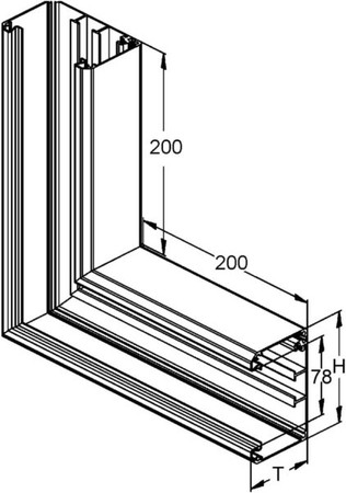 Flat bend for wall duct 110 mm 78 mm 1 GAV 110-78 P