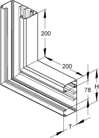 Flat bend for wall duct 133 mm 78 mm 1 GAV 133-78 P