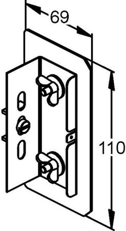 End piece for wall duct 110 mm 69 mm Symmetric GAED 110 N