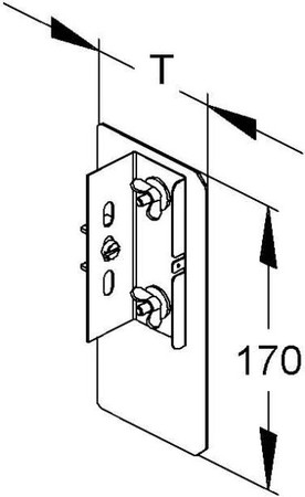 End piece for wall duct 170 mm 80 mm Universal DAEDR 170 N