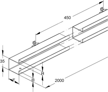 Separation plate for wall duct 2-fold 50 mm Snap on GTDS 50 T