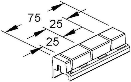 Fin support for wall duct 2 75 mm GKH 75 W