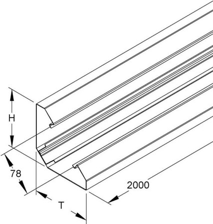 Wall duct 120 mm 120 mm 2000 mm PGU 120-78 L