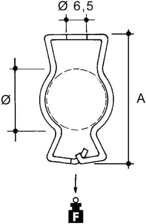 Fixing clip 57 mm 47 mm 1 GM-4757