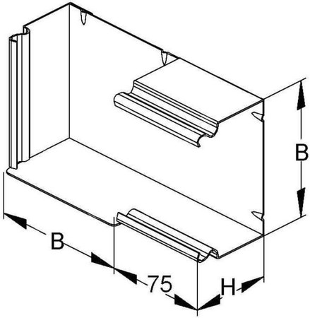 Flat bend for installation duct 60 mm 60 mm LUWE 60.060